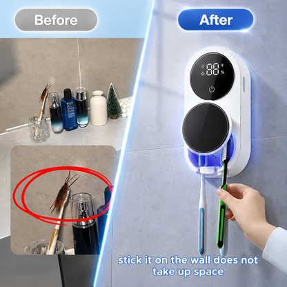 BILLHOL®🚩 WaveSense Touchless Advanced Dual-Toothbrush UV Sanitizing & Drying Station with Automatic Sensor Lid