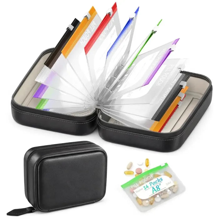 💊 A8 Waterproof Pill Organizer – Crush-Resistant 7–14 Day Storage Pouch