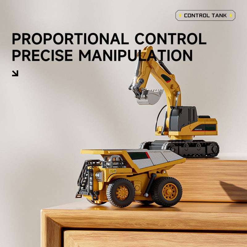 1/64 Mini RC Excavator, Dump Truck & Forklift Toy Set