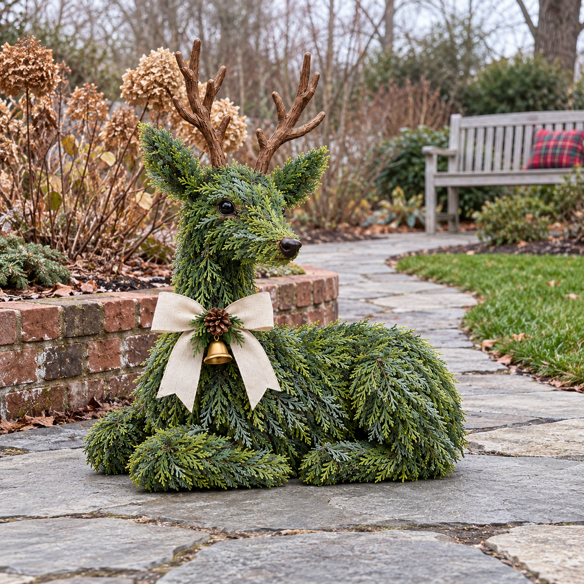 Evergreen Reindeer Christmas Decoration