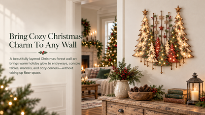 Vintage Christmas Forest Wall Art