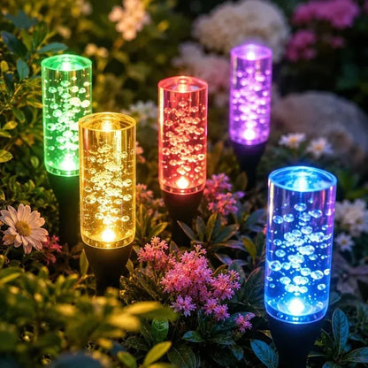 Last Day 49% OFF ✨ Solar Crystal Bubble Pathway Lights – Multicolor 10-LED Design