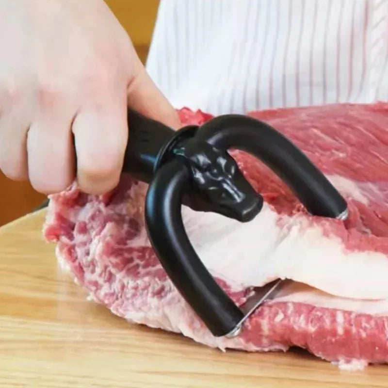 🥩 Handheld Fat Trimmer for Beef & Pork, Portable Meat Fat Remover Tool, Easy Brisket Trimming BBQ Kitchen Gadget