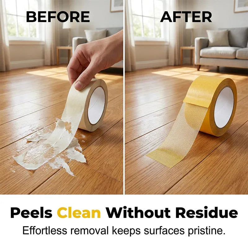 Heavy-Duty Double Sided Tape, Strong Adhesive, Waterproof & Removable, No Residue