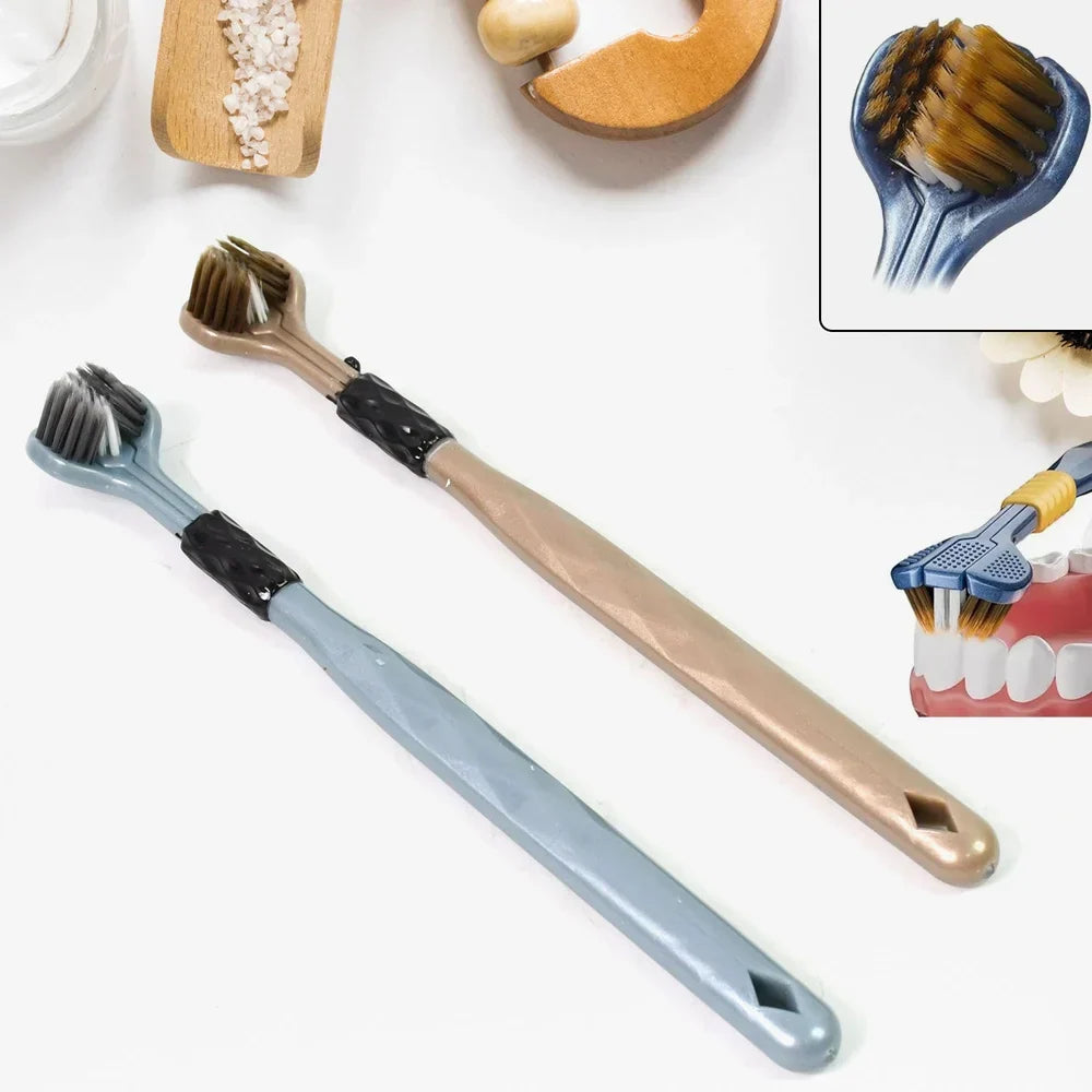 🪥 360° Triple-Sided Toothbrush – Multi-Angle Teeth Cleaning Design