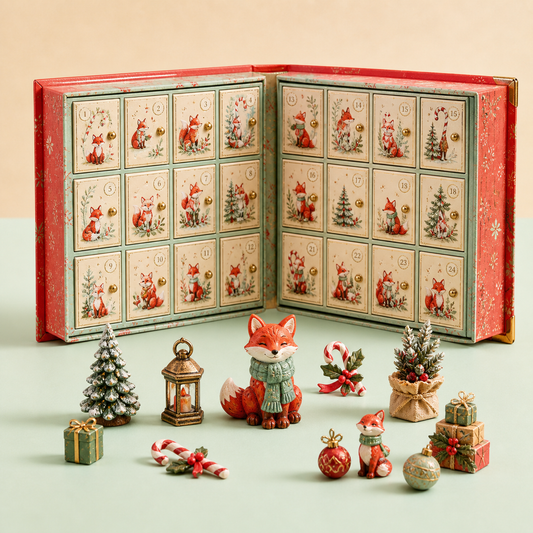 🎄 Merry Menagerie: 24 Days of Tiny Christmas Joy | Animal Miniature Countdown Box – 6 Collector Editions