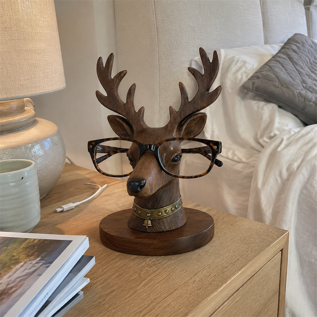 🦌😂 “Where Are My Glasses?” Deer Holder – Rustic Stag Eyeglass Stand