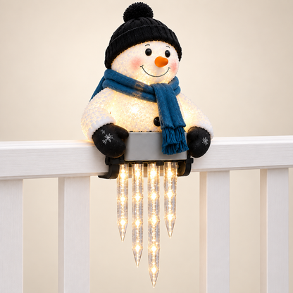 ⛄✨ WinterGlow Snowman Icicle Light – Festive LED Railing & Christmas Hanging Décor