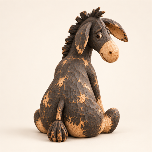 🫏🤎 Rustic Sitting Donkey Figurine – Whimsical Vintage Farmhouse Shelf & Tabletop Decor