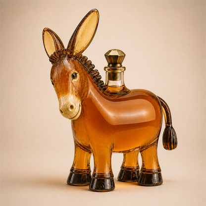 🫏 Rustic Donkey Whiskey Decanter – Farmhouse Animal Glass Bottle