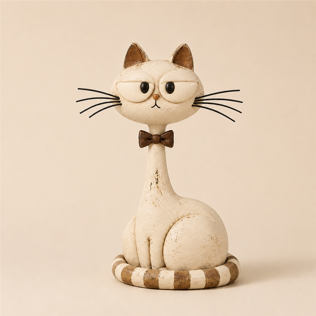 Vintage Folk Art Cat Sculptures