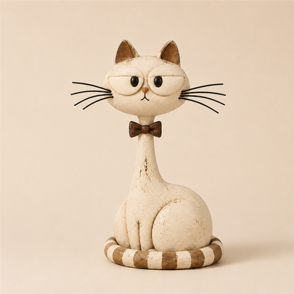 Vintage Folk Art Cat Sculptures