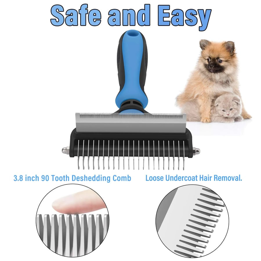 🐾 Professional Deshedding Tool for Dogs & Cats – Gentle Grooming for Loose Fur