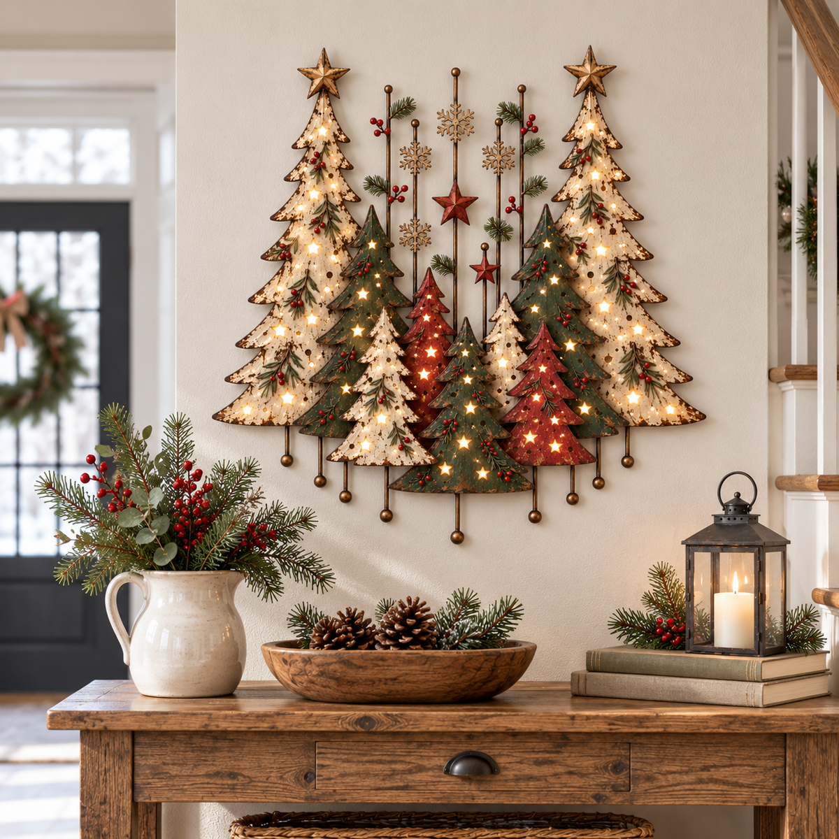 Vintage Christmas Forest Wall Art
