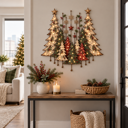 Vintage Christmas Forest Wall Art