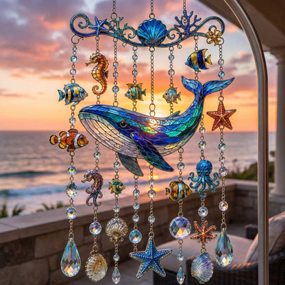 🐬 49% OFF Today | Crystal Ocean Wind Chime ✨ Coastal Hanging Decor for Garden, Porch & Yard