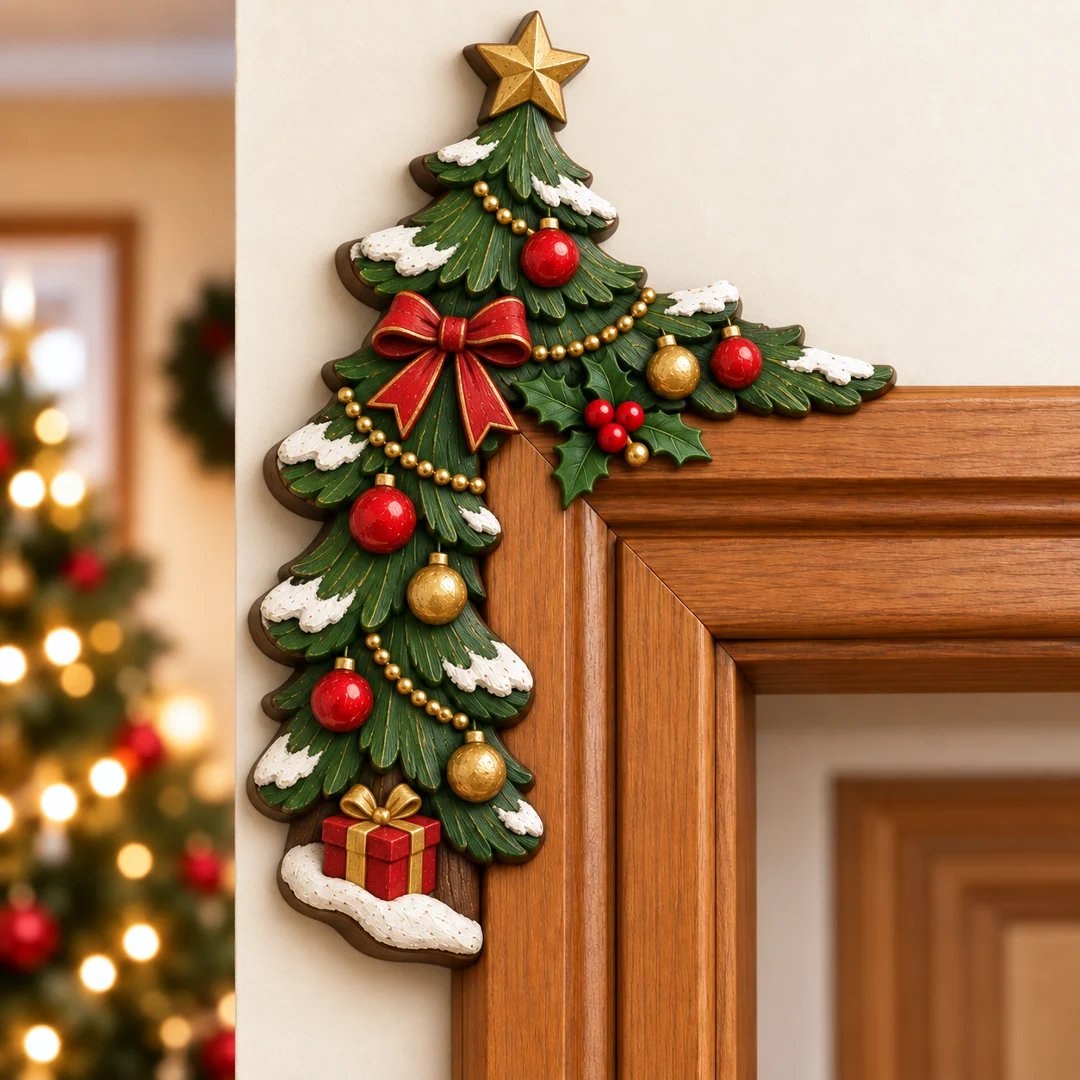 Christmas Peekaboo Door Frame Corner Decor