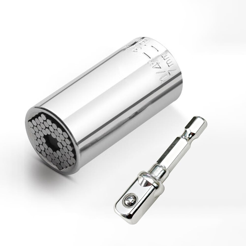 Self-Adjusting Universal Socket 🔩 – 7–19mm with Power Drill Adapter