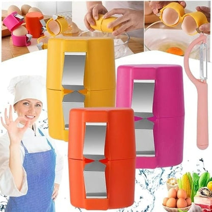 Quick-Crack Egg Opener 🥚 – Convenient Kitchen Tool with Yolk Separator