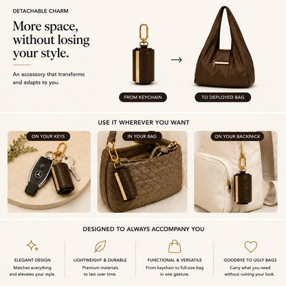 🖤 Varelli Convertible Vegan Leather Tote with Detachable Charm – Black