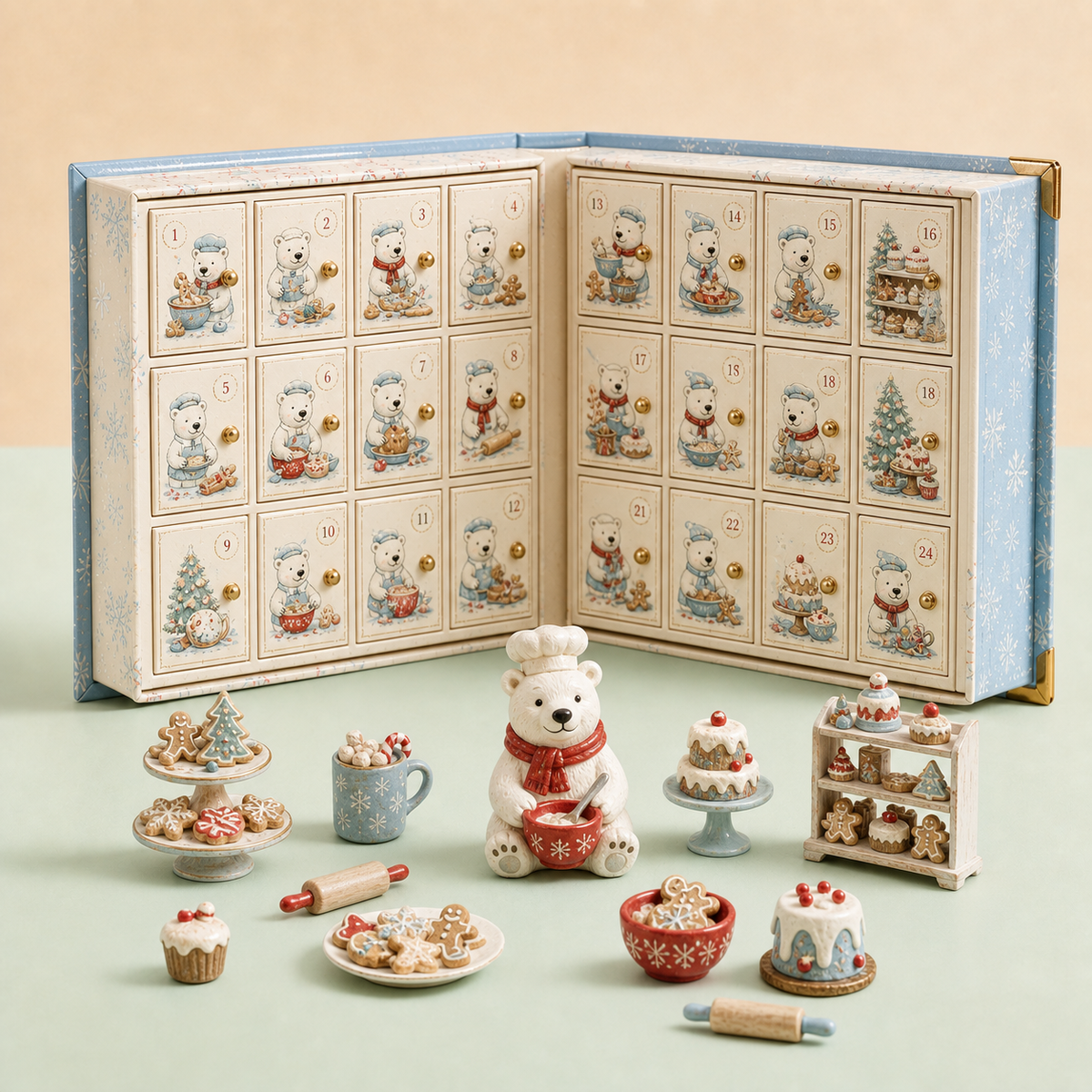 🎄 Merry Menagerie: 24 Days of Tiny Christmas Joy | Animal Miniature Countdown Box – 6 Collector Editions