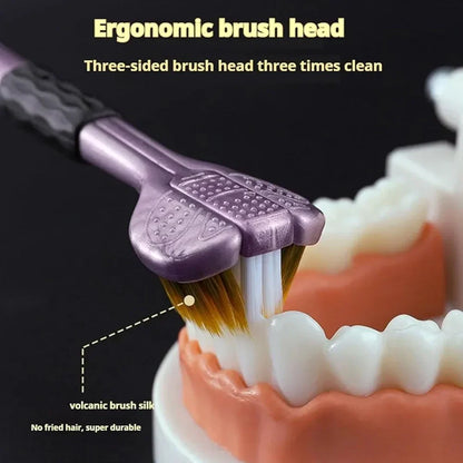 🪥 360° Triple-Sided Toothbrush – Multi-Angle Teeth Cleaning Design