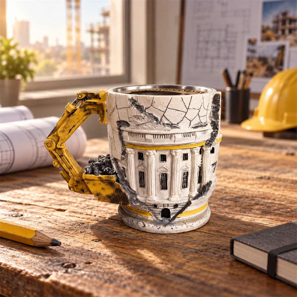 🏗️☕ Builder’s Tribute Excavator Mug – Construction Worker Keepsake & Gift