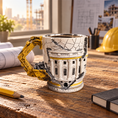 🏗️☕ Builder’s Tribute Excavator Mug – Construction Worker Keepsake & Gift