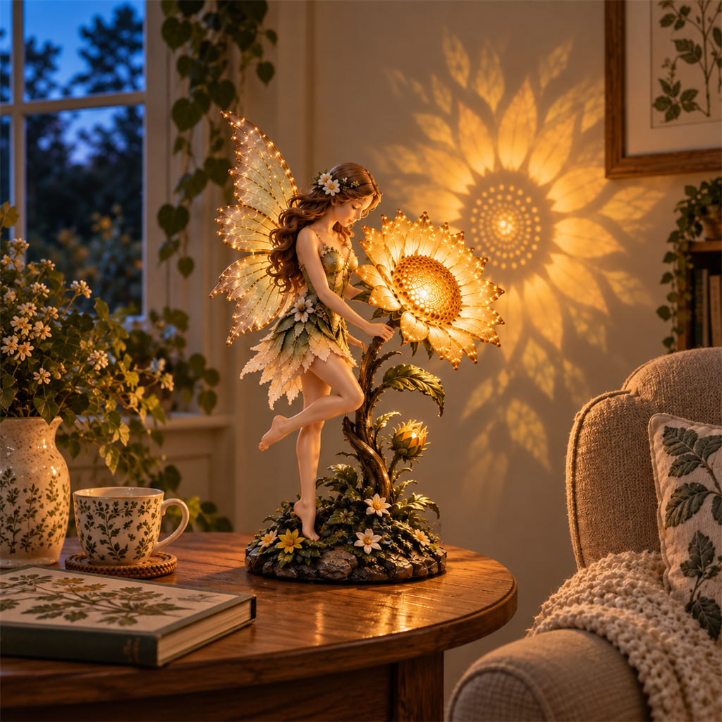 🧚🌻 Enchanted Sunflower Fairy Light – Whimsical Garden Fairy LED Figurine