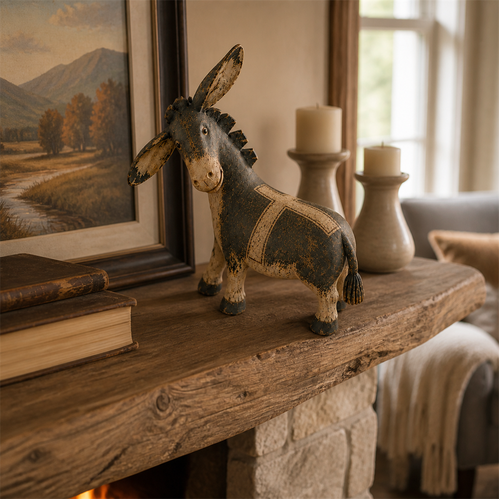 🫏✝️ Faithful Donkey Keepsake – Rustic Christian Home Décor & Meaningful Gift