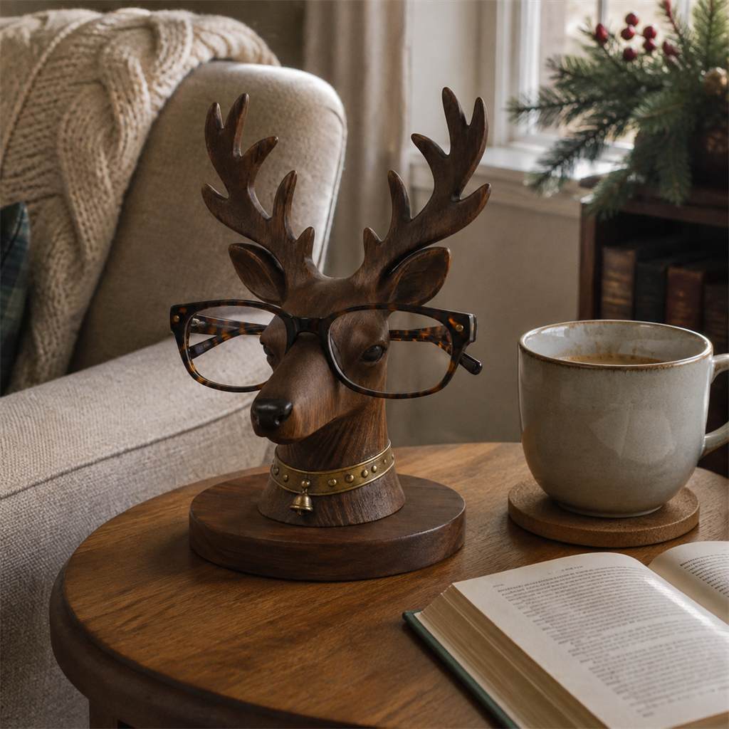 🦌😂 “Where Are My Glasses?” Deer Holder – Rustic Stag Eyeglass Stand
