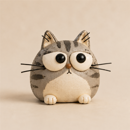 Vintage Folk Art Cat Sculptures