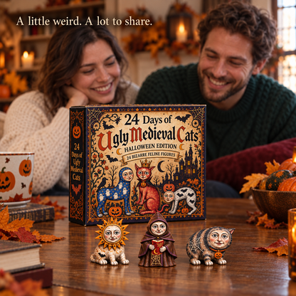 🐈🎃 24 Days of Ugly Medieval Cats – Halloween Advent Calendar with 24 Bizarre Cat Figures