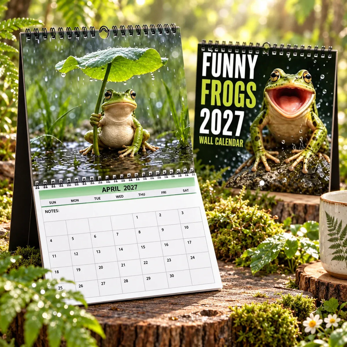 🐸Funny Frogs 2027 Wall Calendar – Cute Humorous Frog Calendar, Quirky Amphibian Gift, Nature & Wildlife Decor