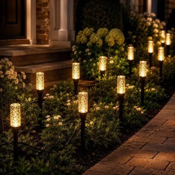 Last Day 49% OFF ✨ Solar Crystal Bubble Pathway Lights – Multicolor 10-LED Design