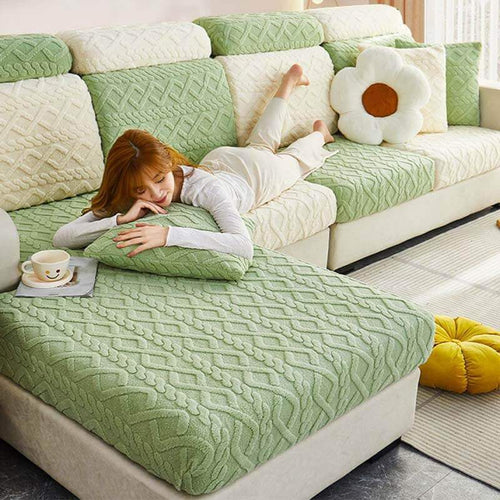 Cozy Plush Stretch-Fit Sofa Slipcover | Soft Warmth & Elevated Living Room Style ✨