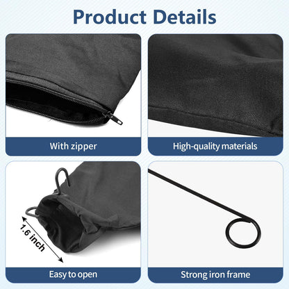 Zippered Miter Saw Dust Bags 🪚 – 2-Pack with Adjustable Wire Support for 1.5"–2" Dust Ports