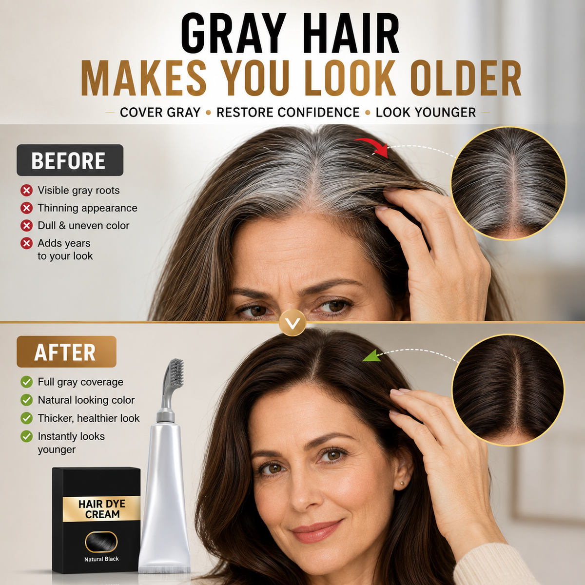 🔥 Instant Gray Coverage Hair Dye Comb for Men & Women