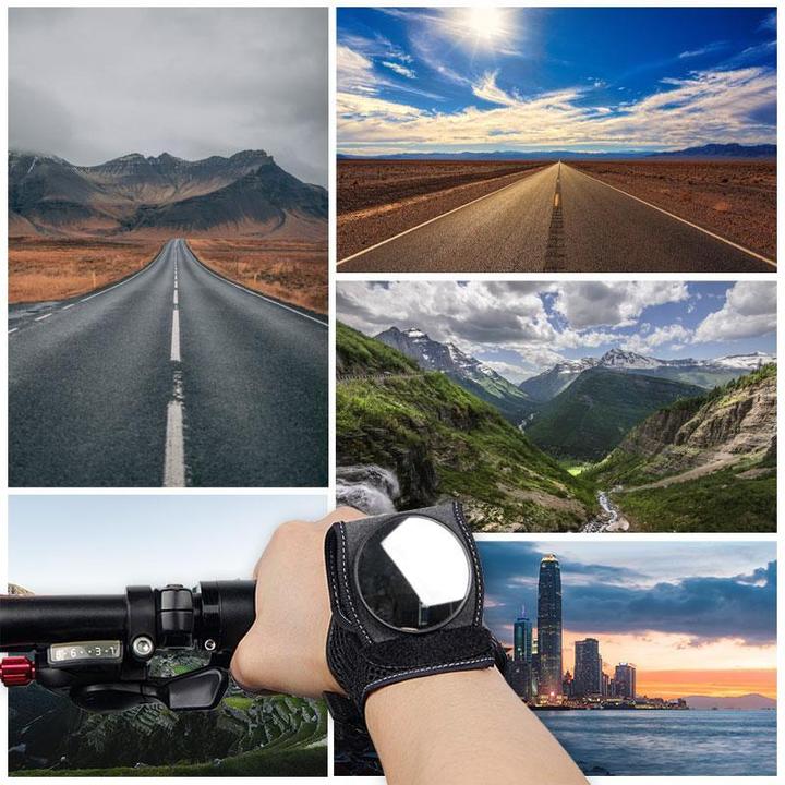 🚴👀 Adjustable Wrist-Mounted Cycling Mirror – See Behind You Without Turning Around