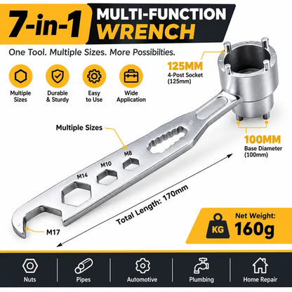 ⚙️ 4-Prong Adjustable Grinder Wrench – Single & Double-Ended Options