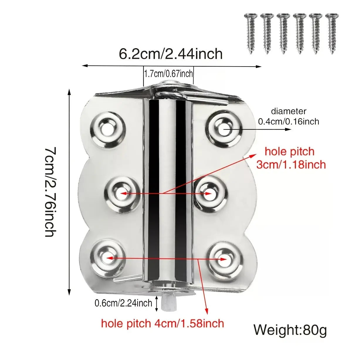 4-Pack Stainless Steel Auto-Closing Screen Door Hinges, 2.4 x 3 in. Heavy-Duty Spring Hardware for Indoor & Outdoor Use 🚪