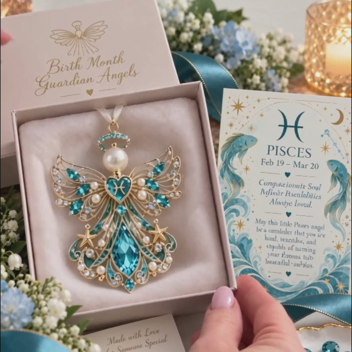 🌟Christmas Zodiac Birthstone Guardian Angel Card👼