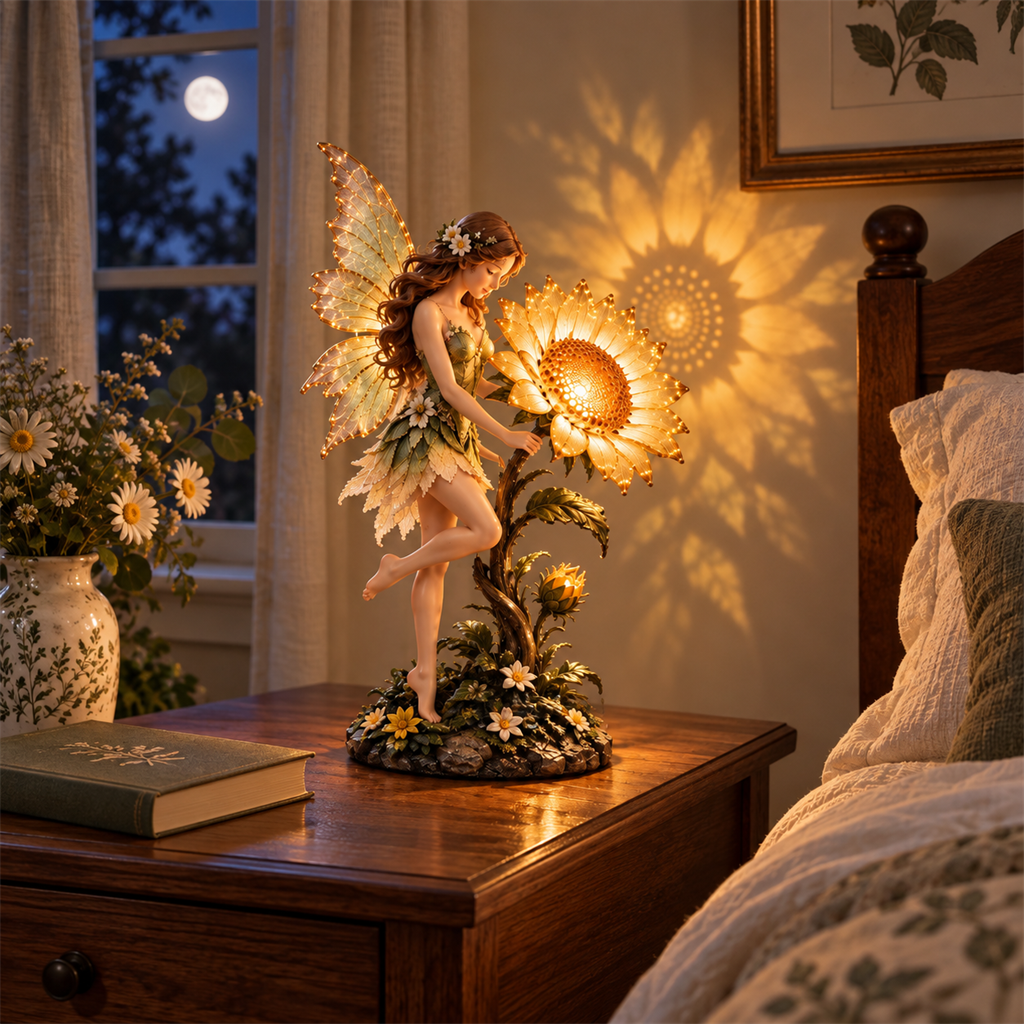🧚🌻 Enchanted Sunflower Fairy Light – Whimsical Garden Fairy LED Figurine