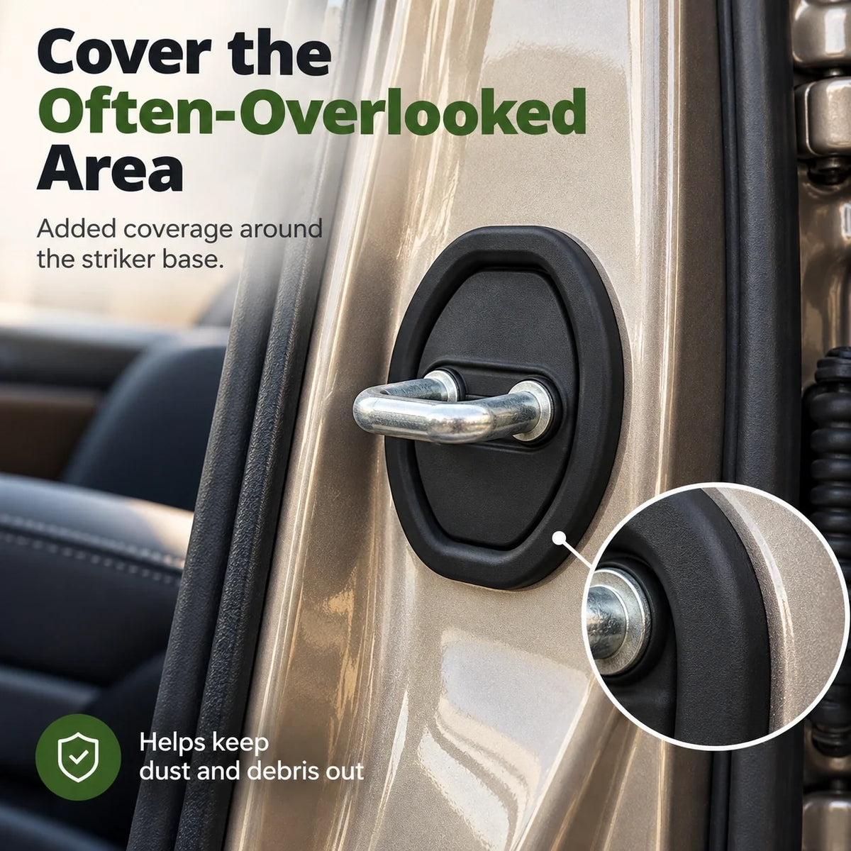 Car Door Striker Protector Covers — Self-Adhesive Silicone Guards