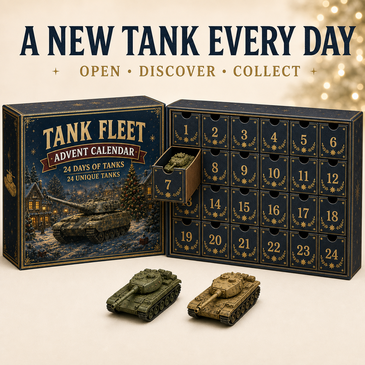 Last Day 50% OFF-🪖 24 Days of Tanks Advent Calendar – 24 Unique Tanks, 24 Days of Armored Legends 🎄