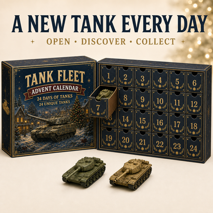 Last Day 50% OFF-🪖 24 Days of Tanks Advent Calendar – 24 Unique Tanks, 24 Days of Armored Legends 🎄