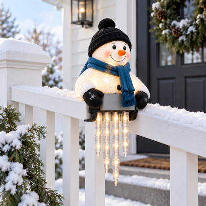 ⛄✨ WinterGlow Snowman Icicle Light – Festive LED Railing & Christmas Hanging Décor