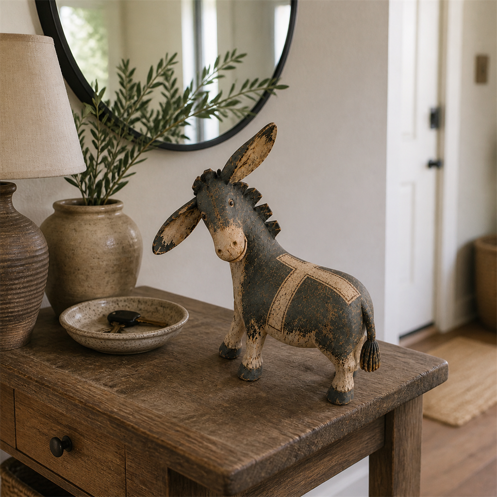 🫏✝️ Faithful Donkey Keepsake – Rustic Christian Home Décor & Meaningful Gift