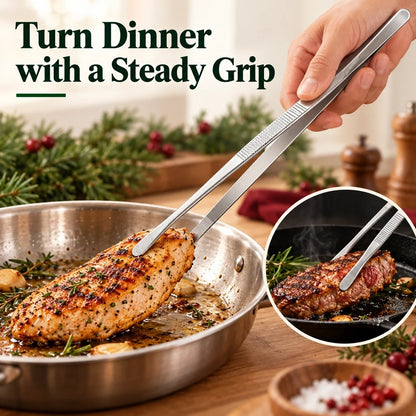 4-Piece Kitchen Tweezer Set ✨ – 10" & 12" Stainless Steel Tongs