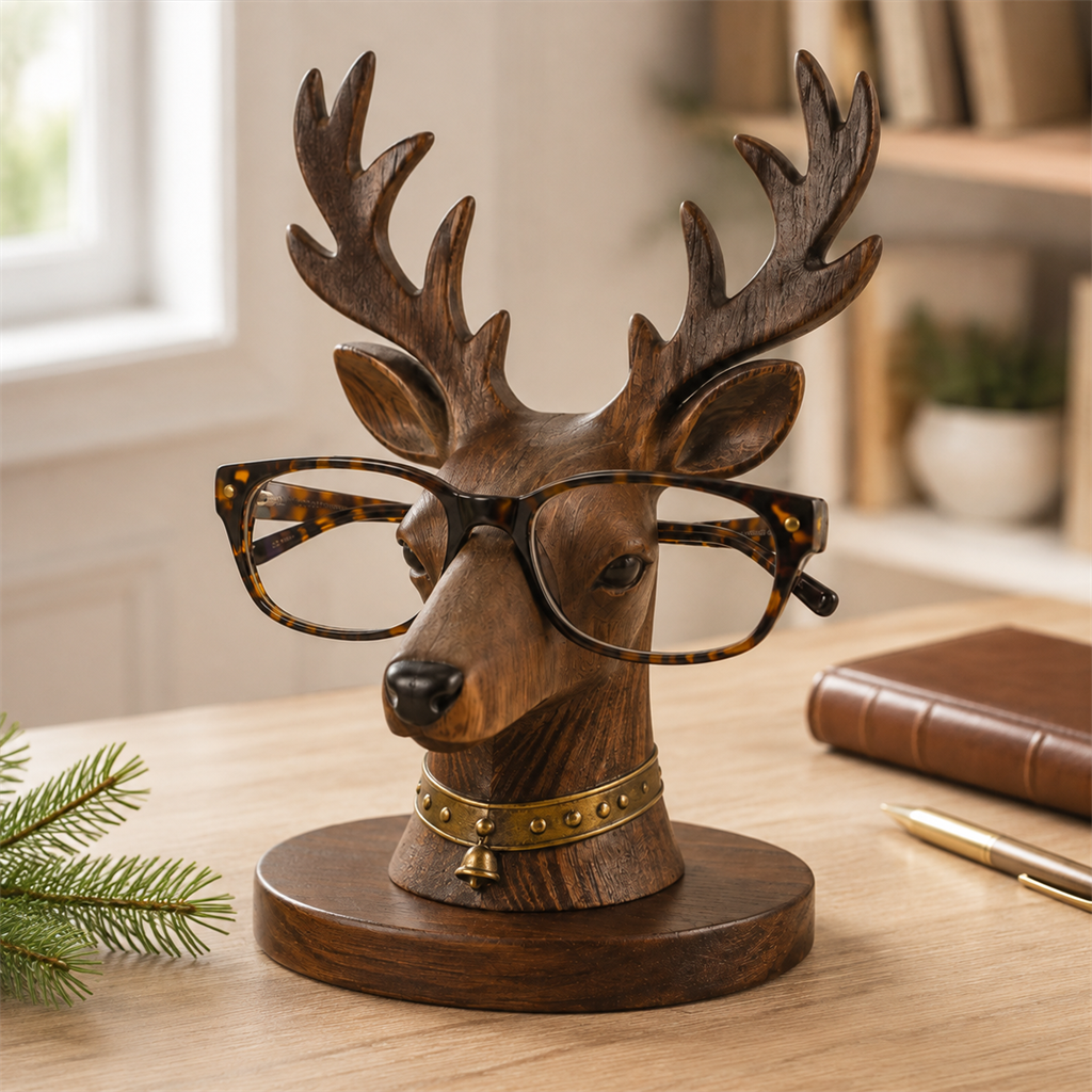🦌😂 “Where Are My Glasses?” Deer Holder – Rustic Stag Eyeglass Stand